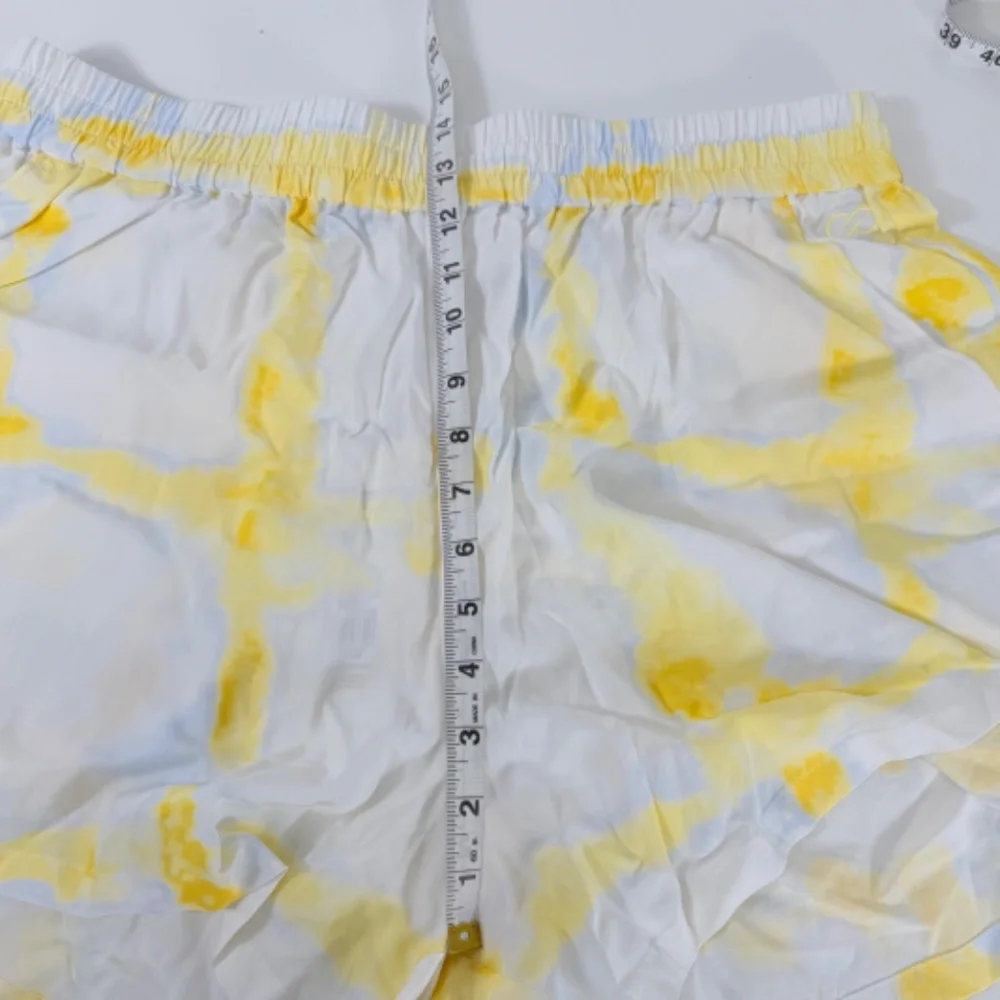 CALIA  High Rise Cover Up Summer Beach Resort Pool Butter Yellow White Shorts XL